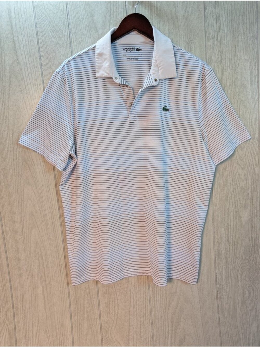 Lacoste Sport Polo Shirt Mens XL White Golf Performance Golfer Stretch Preppy